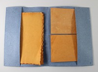 Porte-documents en papier denim recyclé, format A4, avec en-têtes et enveloppes assorties, pour utilisation dans n'importe quel ensemble de papeterie de séminaire ou de conférence