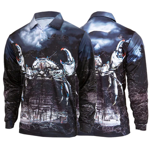 Unisex 100% algodón poliéster manga larga pesca Polo camisa transpirable ropa deportiva para verano pesca usable para hombres - Product Image 3