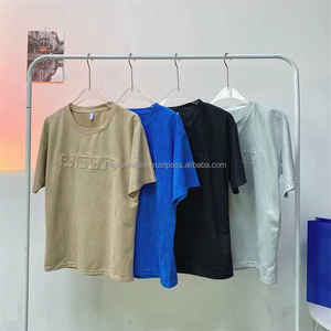 Camiseta de algodón con logotipo estampado en relieve Oem de buena calidad, camisetas personalizadas de gran tamaño con estampado en relieve 3D para hombre - Product Image 5