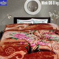 Couverture en vison tissée douce imprimée pour lit double, 8 kg, 2 pièces, chaude, confortable, luxueuse, pour l'hiver, usage domestique et hôtelier, durable
