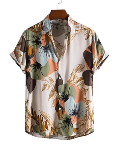 Chemises boutonnées hawaïennes en coton à impression numérique, personnalisées, 100% coton, vêtements pour hommes, fabrication OEM, vente directe d'usine - Product Image 1