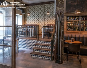 แก้วไวน์สีน้ำตาลสไตล์ร่วมสมัยสไตล์ย้อนยุคชั้นวางไวน์หรูหราตู้เก็บไวน์เคาน์เตอร์บาร์ - Product Image 4