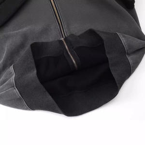 Sweat à capuche zippé intégral pour homme, délavé à l'acide, avec poche vintage à trous pour les yeux, design vintage lourd, sweat à capuche masqué pour homme - Product Image 4