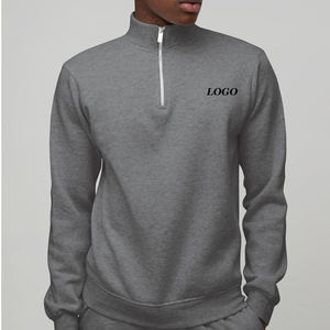 Sweat-shirt à col cheminée zippé 1/4 pour homme, service OEM, design uni, pour acheteurs en gros, prix avantageux, vêtement décontracté - Product Image 1