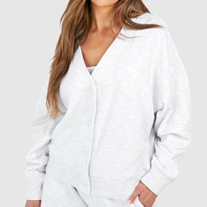 ชุดวอร์มแนวสปอร์ต2ชิ้นสำหรับผู้หญิงชุดครอปมีฮู้ดและจ๊อกกิ้งมีสไตล์ออกแบบโลโก้ได้ตามต้องการ - Product Image 4