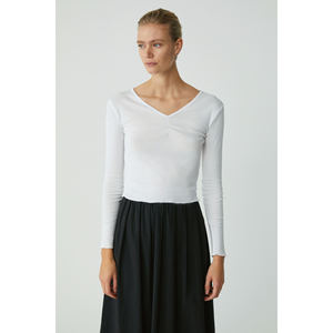 Chemisier basique sans manches en coton à col en V coupe droite pour femme ETHIQUET Gillis - Product Image 1
