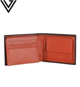 Todo en uno de gran capacidad Bi-Fold para hombre Premium Goat Nappa Leather Dual Tone Multiple Card Slots Coin Pocket Short Cotton - Product Image 2