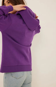 Sweats à capuche surdimensionnés pour femmes 100% coton pull uni Streetwear doux confortable logo graphique personnalisé broderie OEM vêtements - Product Image 3