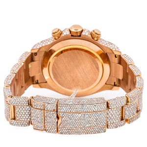 Reloj de Lujo con Incrustaciones de Moissanita, Grabado Personalizado, Movimiento de Cuarzo, Esfera de Cristal con Incrustaciones Completas de Moissanita VVS - Product Image 4