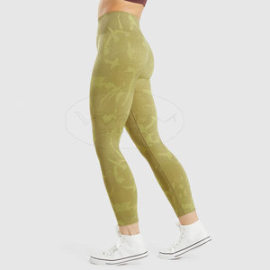 Legging d'entraînement pour femme, taille élastique, longueur genou, motif uni, respirant et confortable, qualité supérieure, directement de l'usine - Product Image 3