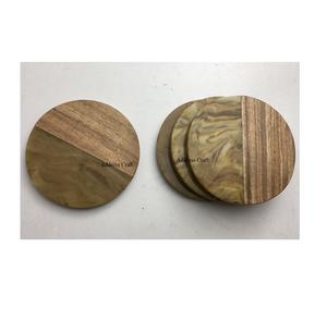 Posavasos Cuadrados de Madera y Resina de Diseño Clásico y Creativo, Ecológicos, de 4x4 Pulgadas, para Hogar, Hotel, Restaurante, Vajilla - Product Image 5