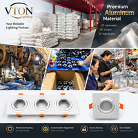 Vente en gros de luminaires encastrés au plafond carrés modernes IP44 GX53 en alliage d'aluminium, support de lampe LED, base de fixation