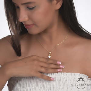 สร้อยคอจี้เงินแท้ 925 ประดับเพชรซิคอนทรงโซลิแทร์ รุ่นเฮอริเทจ - Product Image 2