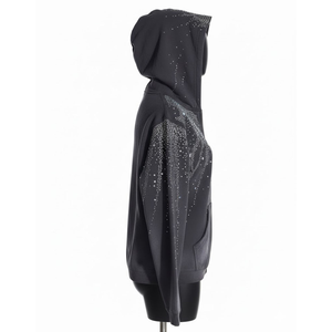 เสื้อฮู้ดดี้คุณภาพสูง ยูนิเซ็กซ์ ผ้าฝ้าย 100% ประดับคริสตัล สัมผัสนุ่ม กันน้ำ บุซับใน เหมาะสำหรับฤดูหนาว ทรงปกติ แขนยาว - Product Image 6