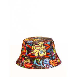 Custom Printed Graphic Fisherman Character Bucket <b>Hat</b> for Summer Denim Fabric Lace Fleece Canvas Mesh Material Plaid Pattern - Product Image 4
