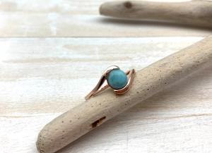 Bague de fiançailles et de mariage en argent sterling 925 plaqué rhodium, style bohème, avec pierre précieuse larimar, pour femmes, cadeau certifié, fête - Product Image 2