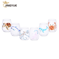 Personnalisation de tasses en verre cristal 3D créatives sur le thème marin, pour café, bureau, fête, eau, thé, cadeau pour mariage, souvenir, barware