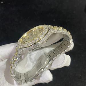 Elegant Full Iced Mechanical Classic Stainless Steel <b>Watch</b> Featuring Moissanite Diamonds <b>for</b> Stunning High End Look Superior - Product Image 2