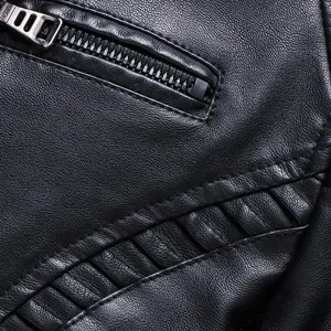 D & M Chaqueta de motorista de cuero PU transpirable para Otoño e Invierno para mujer Abrigos cómodos para exteriores para motocicletas Damas - Product Image 3
