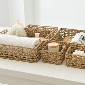Cesta de Almacenamiento Tejida a Mano de Mimbre, Organizador Decorativo de Paja Natural para el Hogar y la Oficina, Venta al por Mayor - Product Image 5
