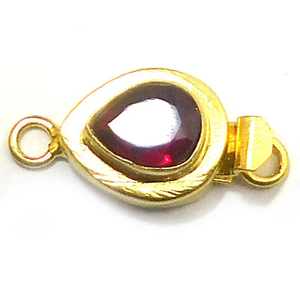 Broche de caja de piedras preciosas granate rojo chapado en oro de 18 quilates 23X12X10MM para la fabricación de joyas 1 hebra 2 hebra 3 hebras B750 componentes de joyería - Product Image 1