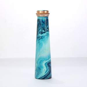 Botella de hidratación de cobre Ayurvédico Botella de agua de cobre puro martillado - Product Image 3