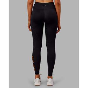 Rep Ultra High-Rise Full Length Yoga <b>Leggings</b> with <b>Pockets</b>-Black Ultra Orange Tie Dye Thermal Push up - Product Image 4