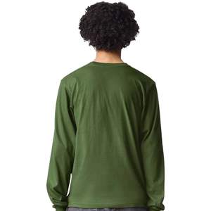 T-shirt à manches longues pour homme en coton, col rond, décontracté, uni, tissu doux, à porter au quotidien, style streetwear - Product Image 2