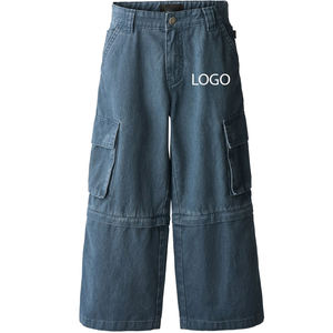 Pantalon cargo en jean élégant pour garçons, vêtement décontracté raffiné, tissu léger mais résistant, finition intérieure douce, matière extensible flexible - Product Image 1