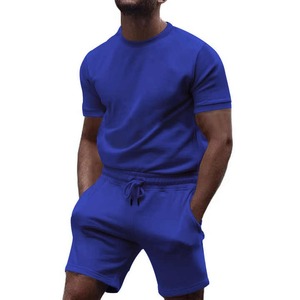 High Quality Embroidered T <b>Shirt</b> and Shorts Set for Men Low MOQ Apparel Factory Custom Woven Labels - Product Image 2