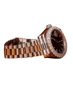 Premium Quality <b>Black</b> Dial New Luxury Original Customized Bust Down Hip Hop Moissanite Diamond Wrist <b>Watch</b> in Rose Gold - Product Image 2