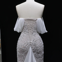 Robe de soirée sirène Jancember LSZ622 à sequins, manches bouffantes, coupe ajustée, pour bal de promo, soirée formelle ou fiançailles
