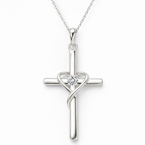 Collana con Ciondolo a Cuore Incrociato per Donne, Gioiello Portafortuna alla Moda - Product Image 1