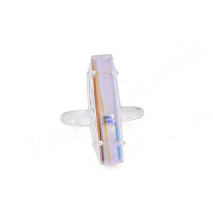 Anillo de piedras preciosas de cuarzo Maystic rectangular de 6x18mm con sello de plata de ley 925 sólida al por mayor para Bodas de mujer - Product Image 5