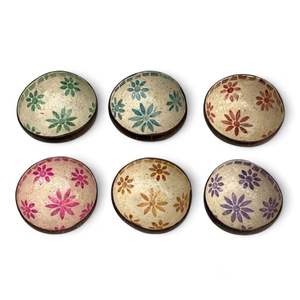 ชามมะพร้าวทำด้วยมือที่มีการฝังแม่ของไข่มุกรูปร่างและการออกแบบที่กำหนดเองสไตล์โบฮีเมียนเวียดนาม - Product Image 1