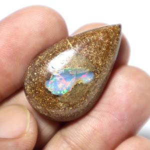 Alta calidad Natural Multi fuego Boulder ópalo cabujón forma de pera ópalo australiano BLANCO CRISTAL ágata piedra preciosa gota corte Suelto - Product Image 3