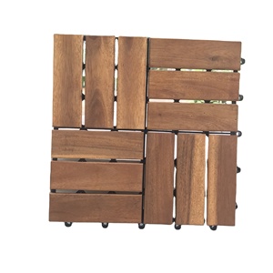 Viet Wood 300x300mm Contemporary Waterproof Anti-Slip Eco-Friendly <b>Interlocking</b> Vietnam Acacia Outdoor Decking <b>Tiles</b> Matt Finish - Product Image 1