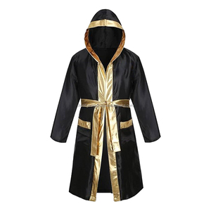 Robes de boxe personnalisées haut de gamme en satin à capuche, tenue de ring respirante et légère, équipement de boxe - Product Image 3