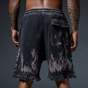 Shorts de survêtement délavés OEM pour hommes, shorts d'entraînement d'hiver en molleton délavé, shorts de jogging fitness pour hommes, shorts délavés pour hommes - Product Image 3