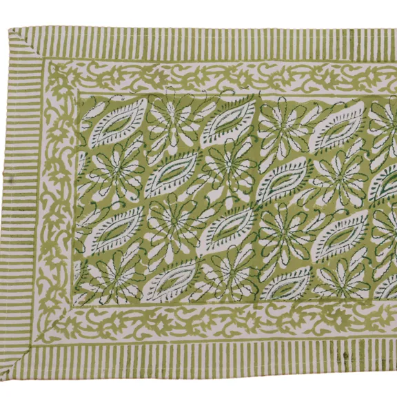 Indian wood block printed sage star cotton napkins reusable