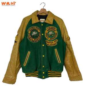 Chaqueta universitaria bordada con parches de chenilla roja personalizada para hombre, cuello levantado para invierno, bombardero, vuelo, béisbol, estilos Letterman - Product Image 1