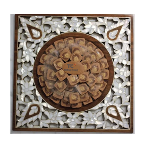 Vente chaude Plateau de service carré en bois de haute qualité avec nacre brillante meilleur choix pour l'Aïd et le Ramadan - Product Image 1