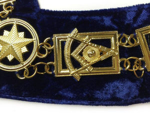 สร้อยคอโซ่ Masonic คุณภาพระดับพรีเมียมปกเสื้อชุบทองด้วยกำมะหยี่สีฟ้า - Product Image 4