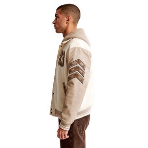 Chaqueta de Béisbol de Alta Calidad al por Mayor, Chaqueta Universitaria con Mangas de Cuero, Chaqueta Bomber Negra, Estilo Universitario - Product Image 5