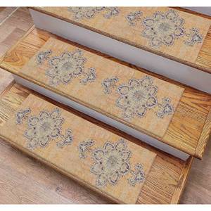 Alfombra con Estampado Étnico, Diseño Moderno Azul Desgastado Personalizado y Lavable, Alfombra de Entrada - Product Image 4