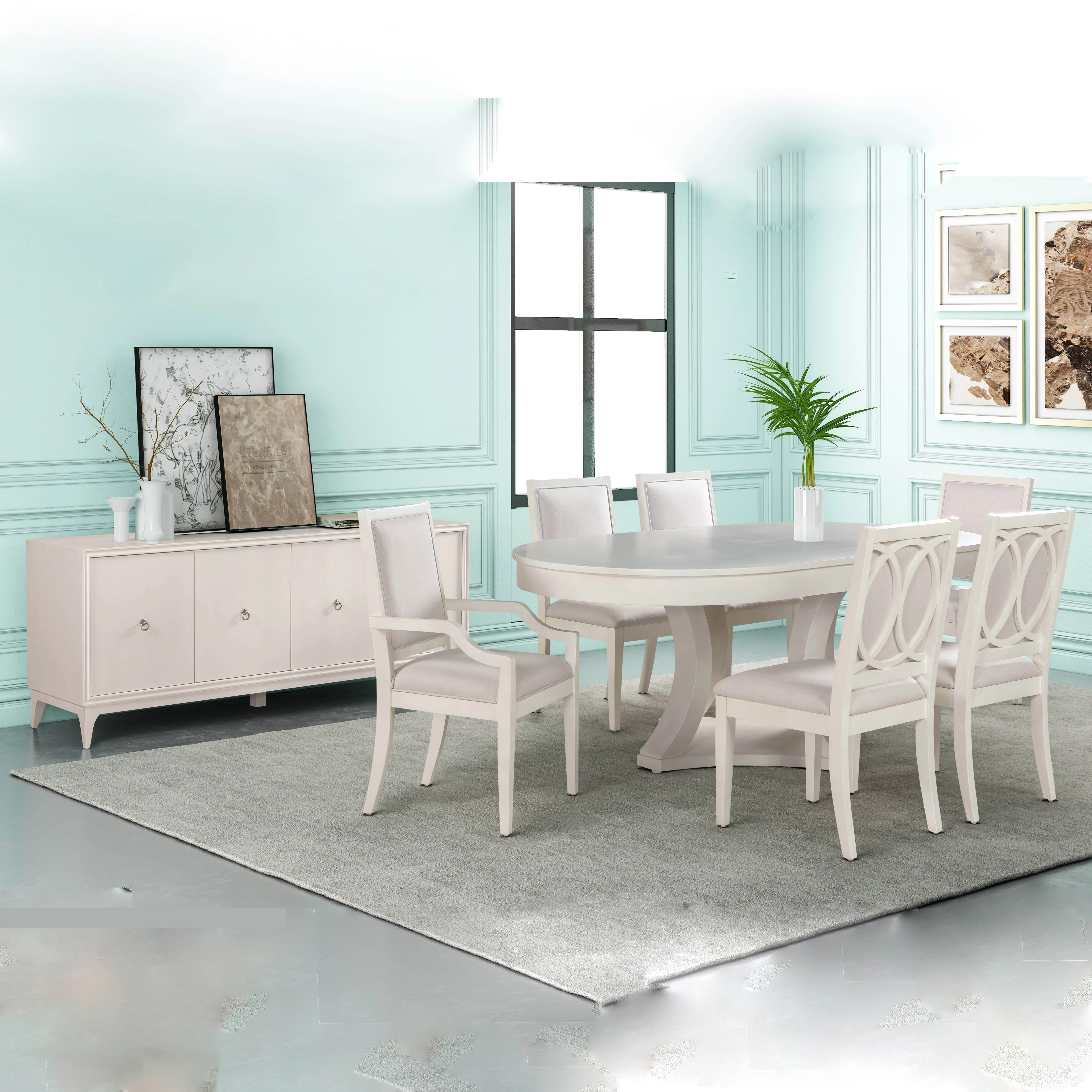 Großhandels preis Wohn möbel Top Qualität Luxus Holz Esszimmer 6 Stühle Tische
