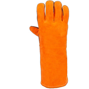 Vente en gros Soudeur de sécurité premium pour travail à la main Vache grain de chèvre Split MIG TIG cuir Gants complets pour four à souder - Product Image 3