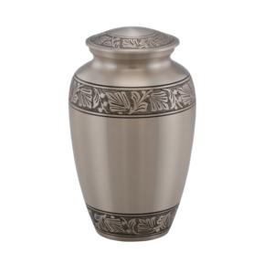Brass <b>Keepsake</b> Urns With Royal Black Color <b>for</b> Funeral Supplies Touching Embossed Design Adult Cremation Urns <b>for</b> Human <b>Ashes</b> - Product Image 2