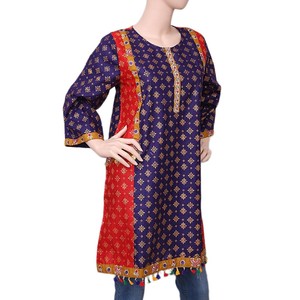 Kurti estampado para mujer - Morado - Product Image 1