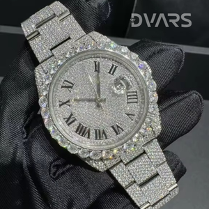 Reloj Mecánico Unisex Hecho a Mano con Diamante Moissanite VVS, Oro Amarillo, Movimiento ETA, Cristal, Resistente al Agua 3BAR - Personalizable - Product Image 1